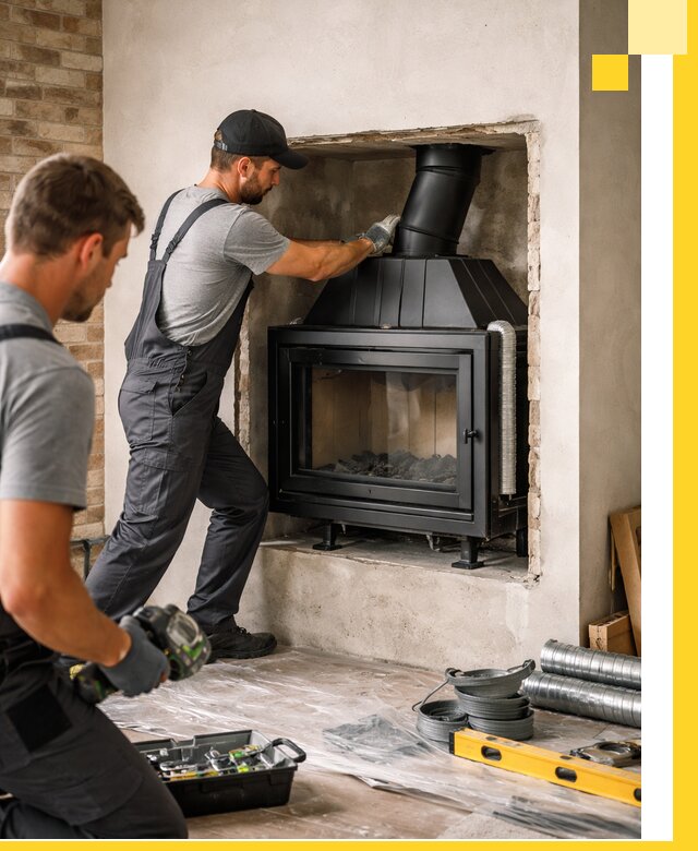 Установка каминных топок в Краснотурьинске: монтаж, подключение