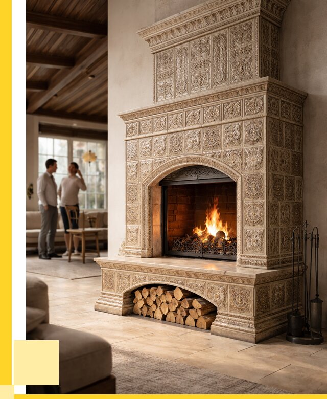 Купить изразцовый камин в Краснотурьинске от 265825 р. | ЭриданКту