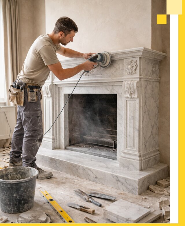 Изготовление и установка мраморных каминов в Краснотурьинске под ключ