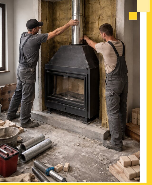 Изготовление и монтаж закрытых каминов в Краснотурьинске под ключ