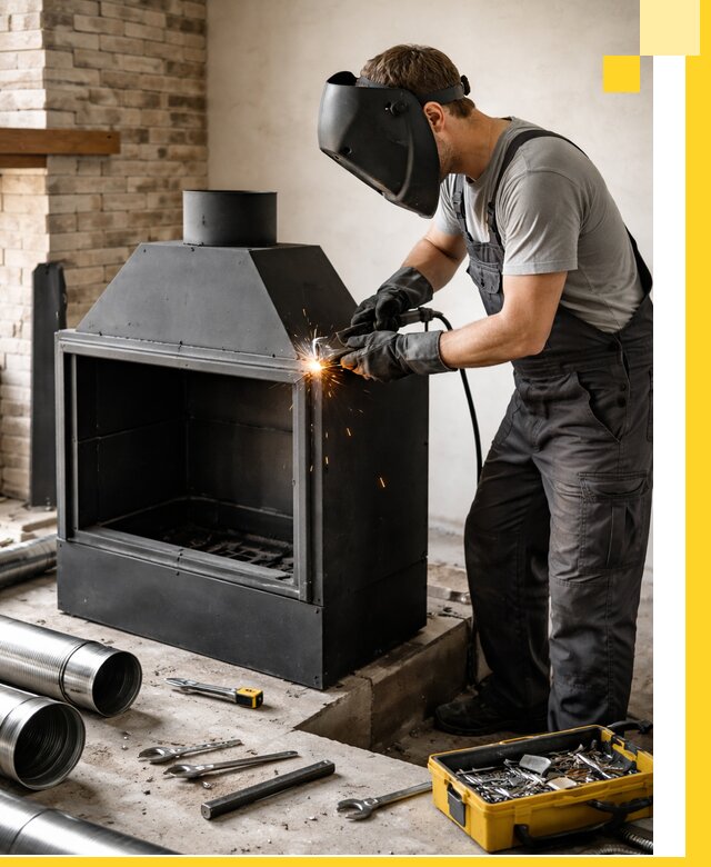 Продажа и установка металлических каминов в Краснотурьинске под ключ