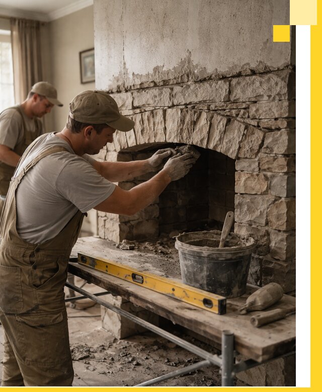 Изготовление каминов под ключ в Краснотурьинске, монтаж и отделка