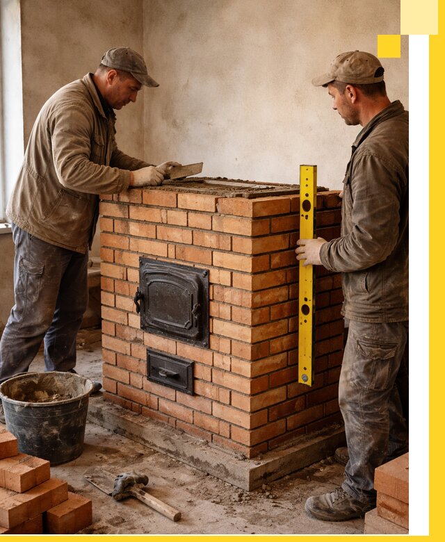 Отопительные печи под ключ в Краснотурьинске, установка и сборка