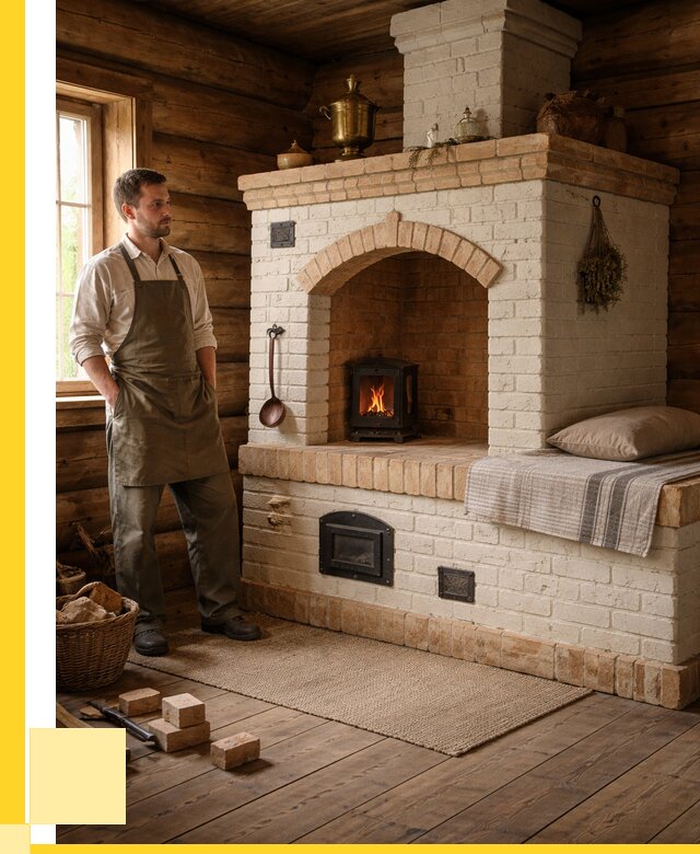 Русские печи с лежанкой под ключ в Краснотурьинске от 159495 р. ЭриданКту