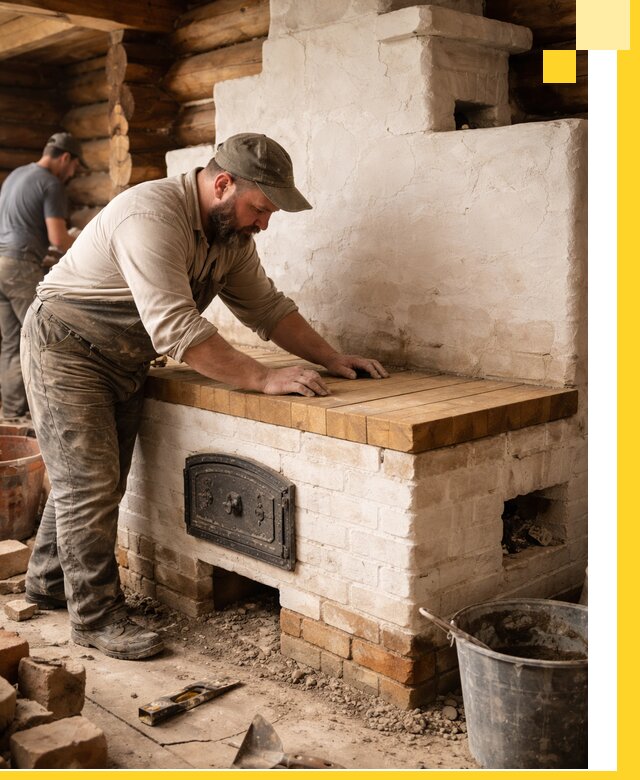 Проектирование и установка русской печи с лежанкой в Краснотурьинске