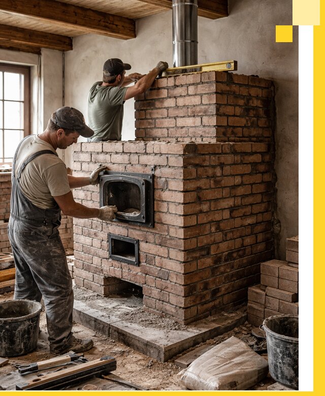 Печи для загородного дома под ключ в Краснотурьинске — монтаж и сервис