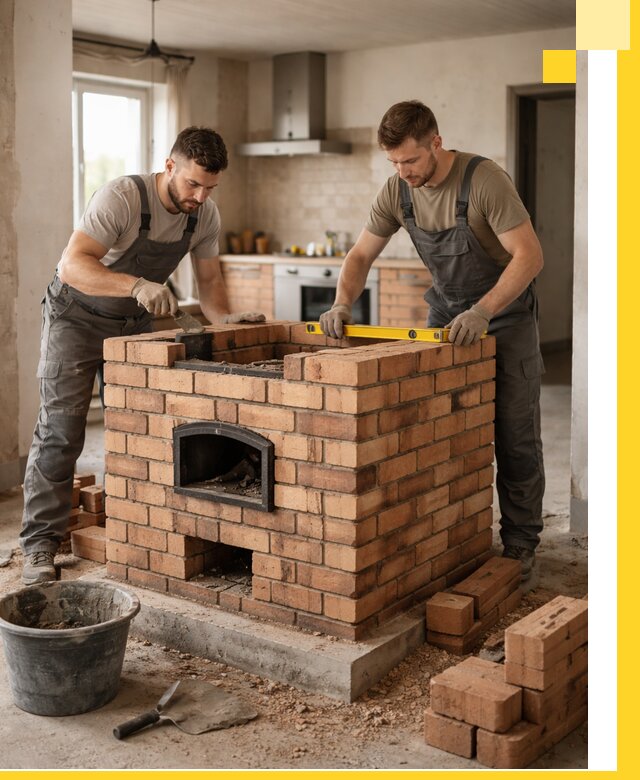 Установка и монтаж печей в частном доме в Краснотурьинске под ключ