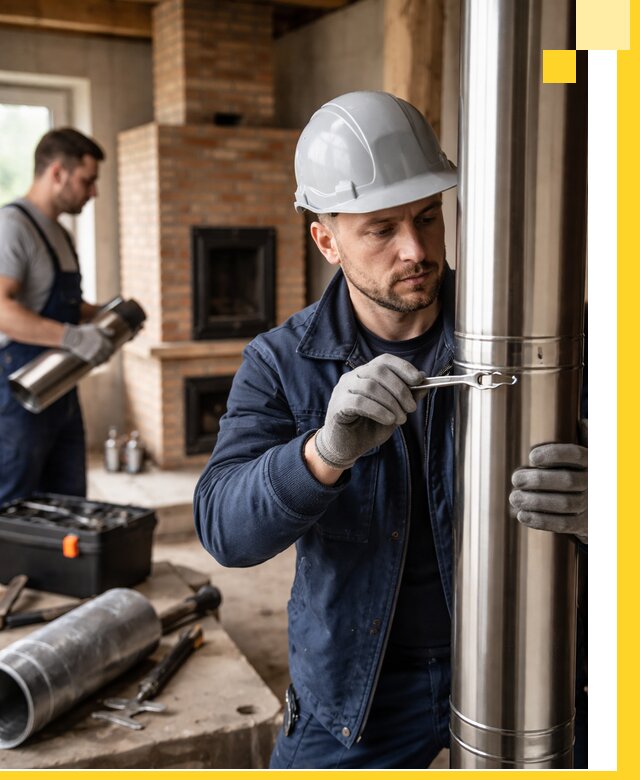 Профессиональный монтаж дымоходов для печей в Краснотурьинске