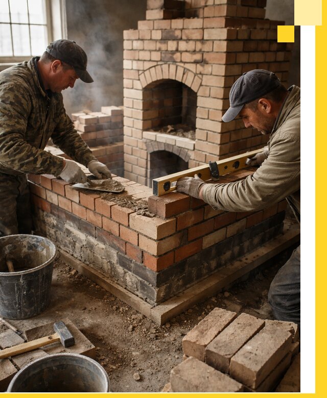 Изготовление и монтаж печей и каминов из кирпича в Краснотурьинске