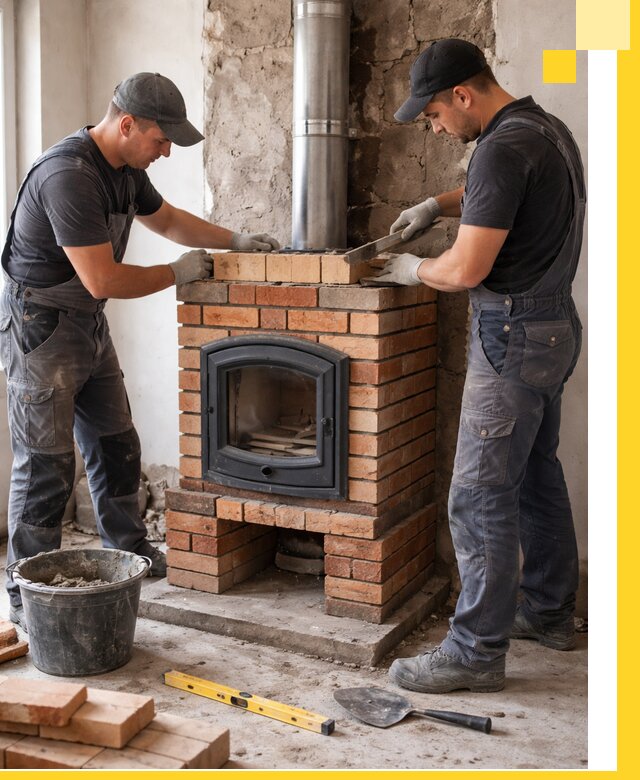 Монтаж печи камина под ключ в Краснотурьинске с гарантией и пусконаладкой