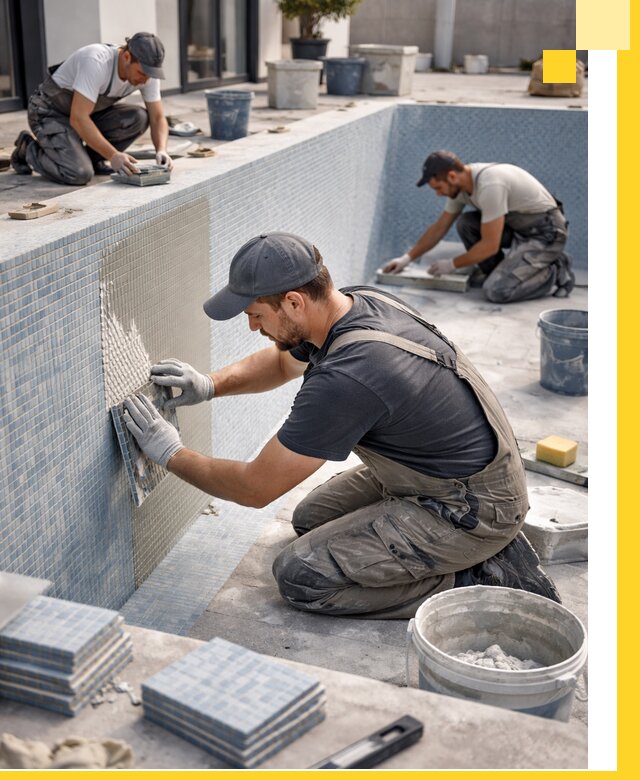 Облицовка бассейнов в Краснотурьинске плитка мозаика гидроизоляция