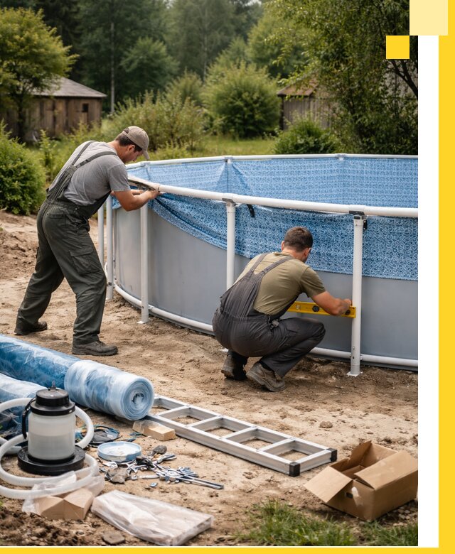 Установка и монтаж каркасных бассейнов в Краснотурьинске под ключ