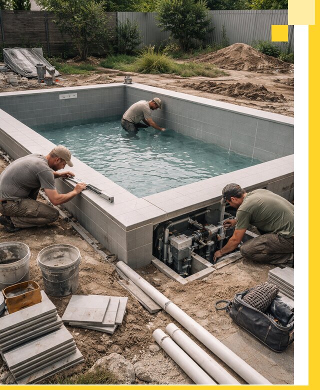 Строительство и монтаж бассейнов для дачи под ключ в Краснотурьинске