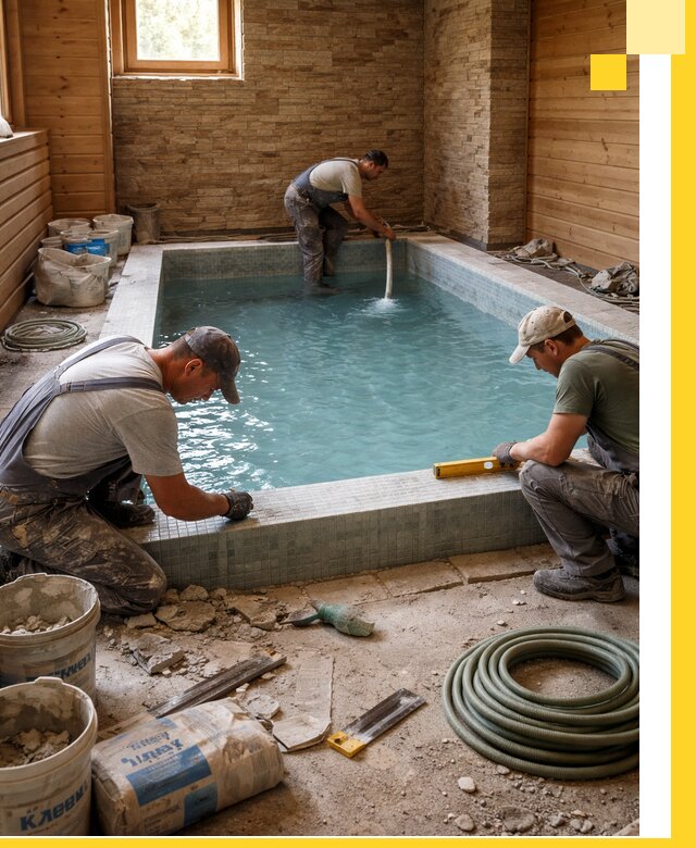 Проектирование и строительство бассейнов для бани в Краснотурьинске