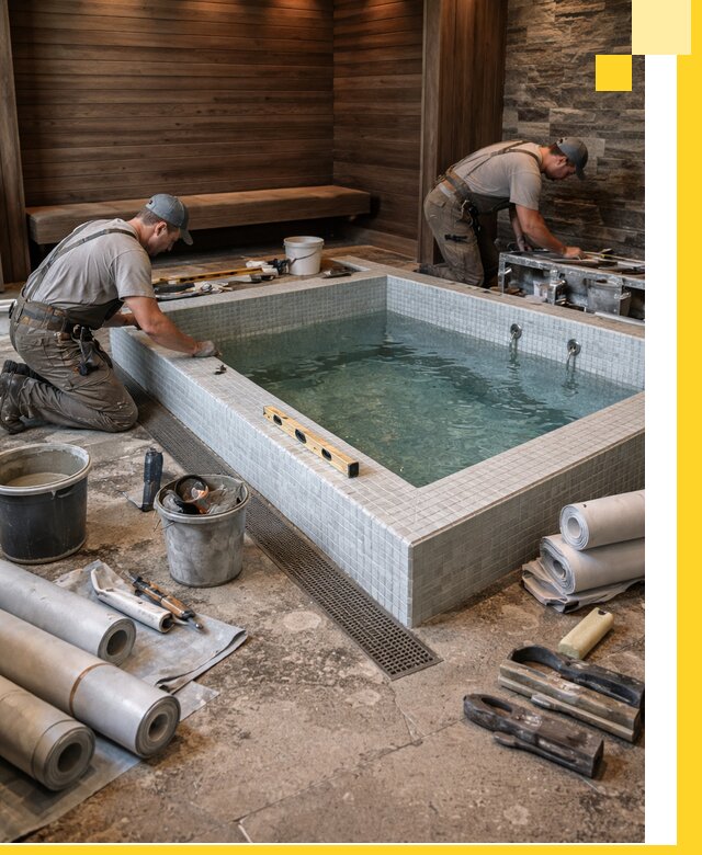 Установка и строительство бассейнов для сауны в Краснотурьинске