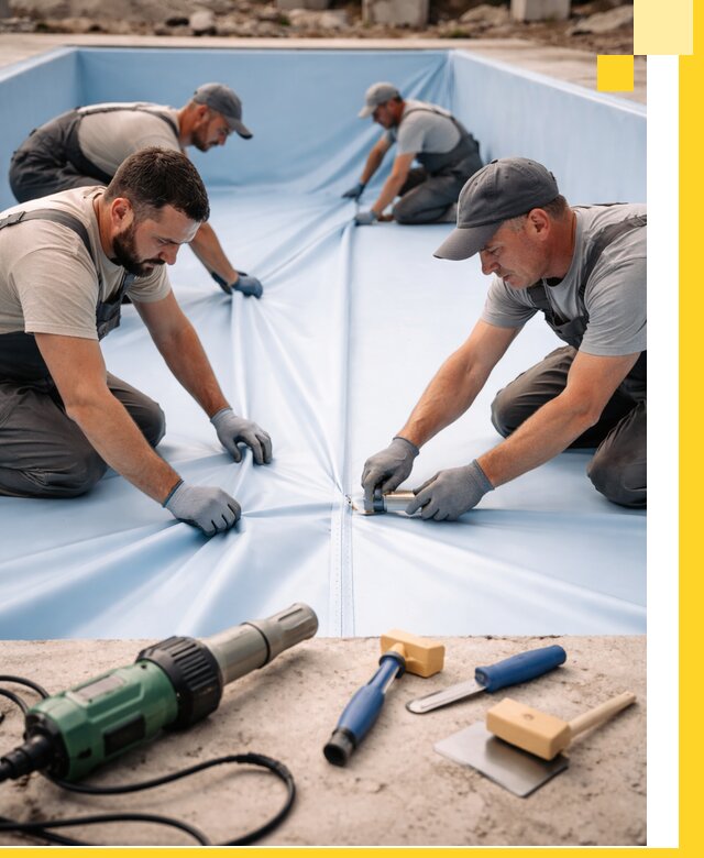 ПВХ пленка для бассейнов с монтажом и гарантией в Краснотурьинске