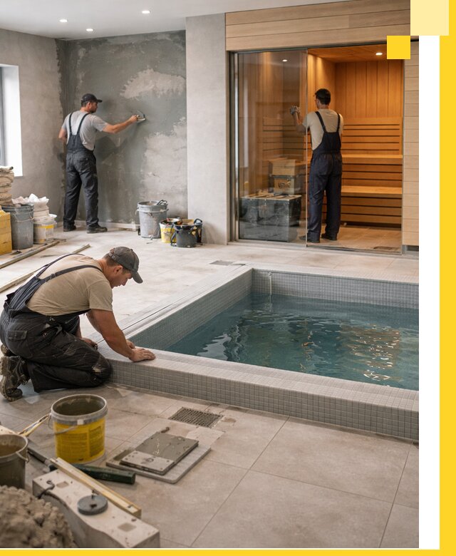 Проектирование и строительство сауны с бассейном в Краснотурьинске