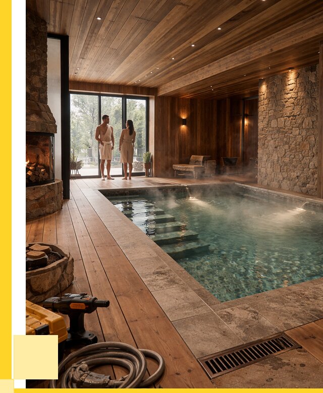 Проекты бань с бассейном под ключ в Краснотурьинске от 79748 р., ЭриданКту