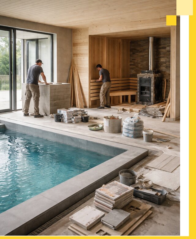 Проектирование и строительство бань с бассейном в Краснотурьинске