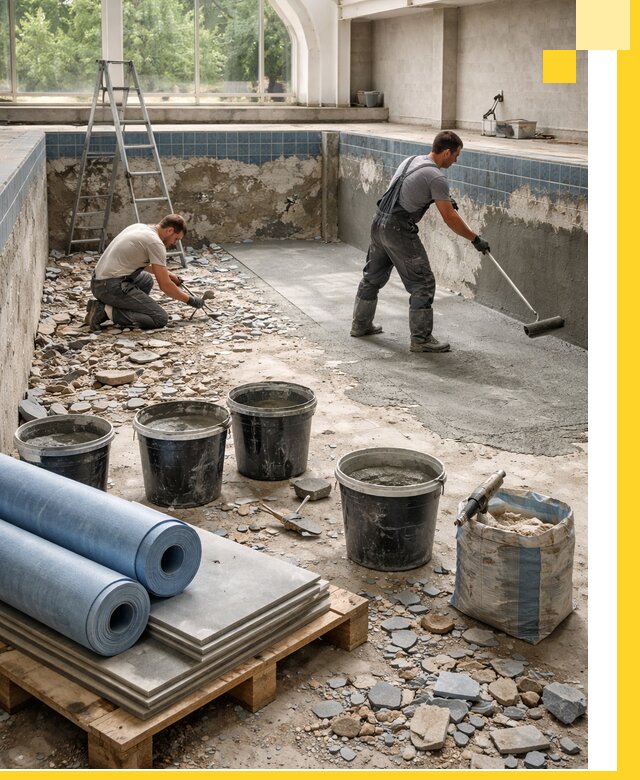 Реконструкция бассейнов в Краснотурьинске: ремонт, гидроизоляция