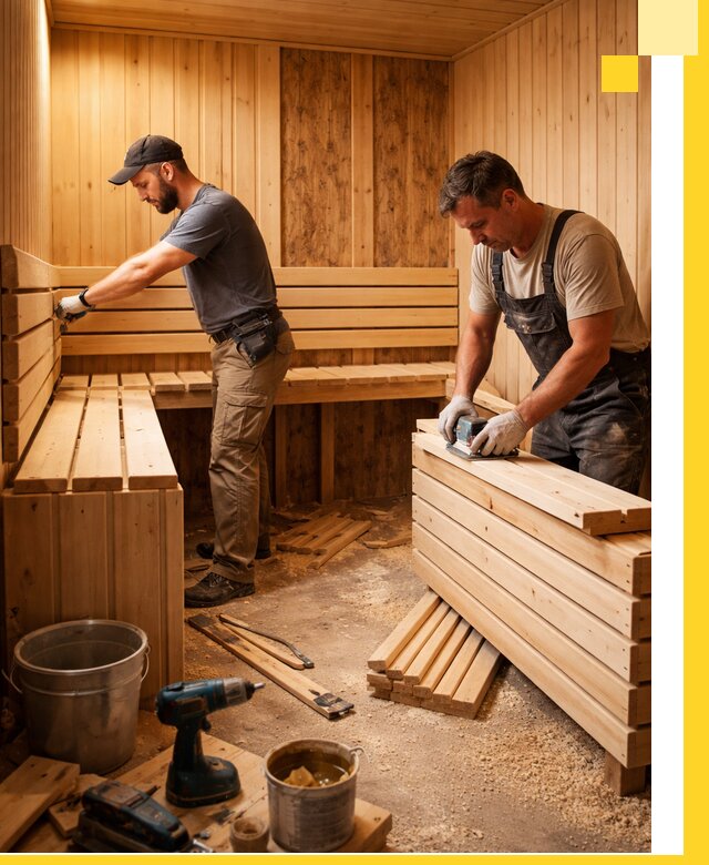Профессиональный комплексный ремонт саун под ключ в Краснотурьинске
