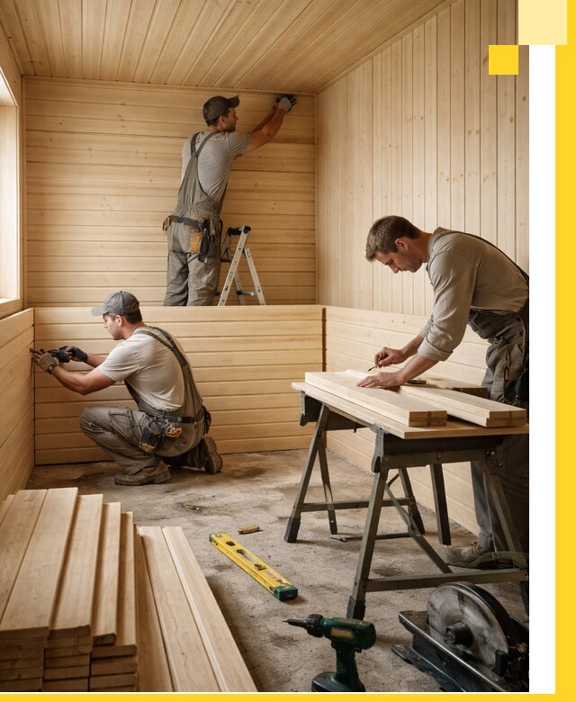 Обшивка саун в Краснотурьинске из натуральной древесины под ключ