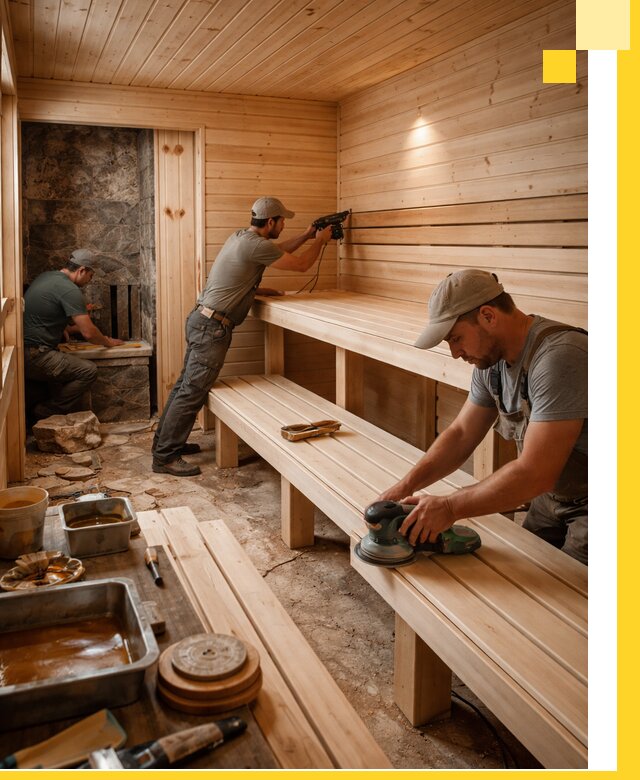 Профессиональная отделка бань в Краснотурьинске под ключ, с гарантией