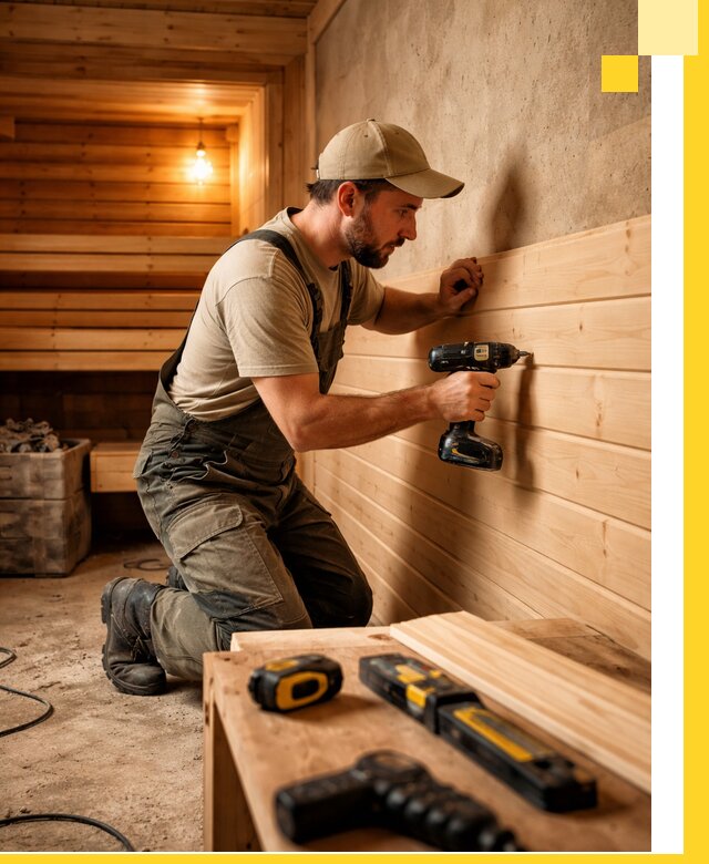 Профессиональная внутренняя отделка бани в Краснотурьинске под ключ