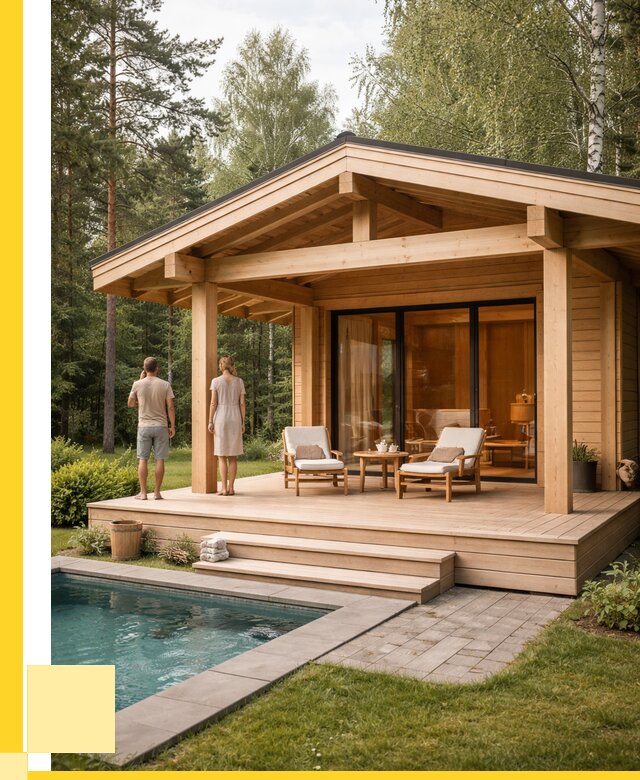 Бани с террасой под ключ в Краснотурьинске от 637980 р. | ЭриданКту