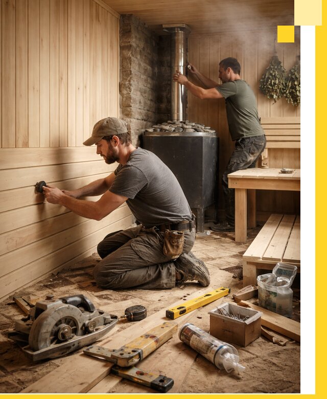 Полное строительство и оснащение парных под ключ в Краснотурьинске