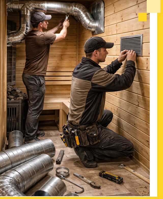 Проектирование и монтаж вентиляции бани в Краснотурьинске под ключ