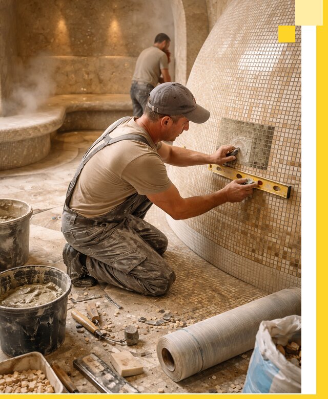 Хамам под ключ в Краснотурьинске: проектирование, строительство, отделка