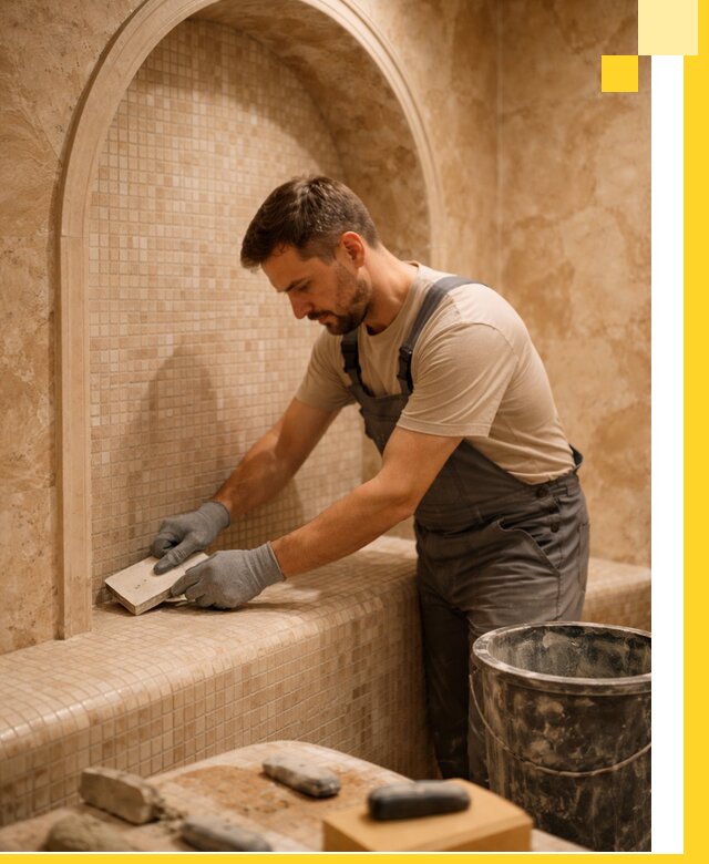 Профессиональная отделка хамамов с мозаикой под ключ в Краснотурьинске