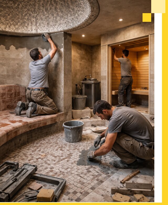 Проект и строительство хамама бани и сауны под ключ в Краснотурьинске