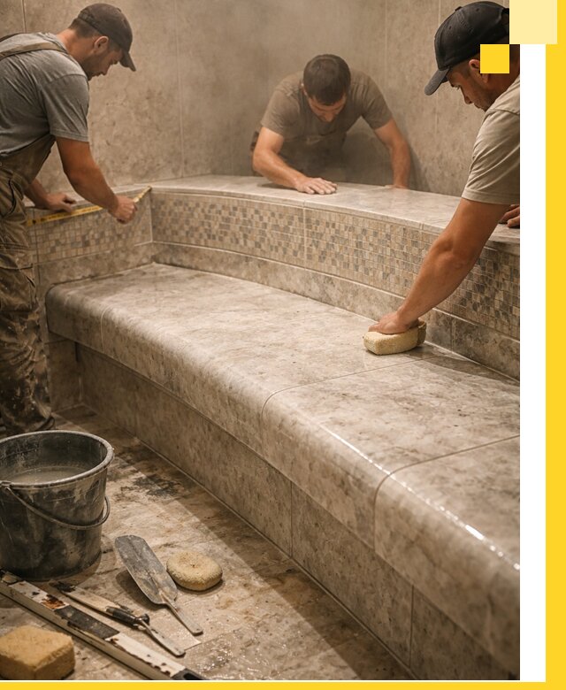 Изготовление и установка сидений для хамама в Краснотурьинске