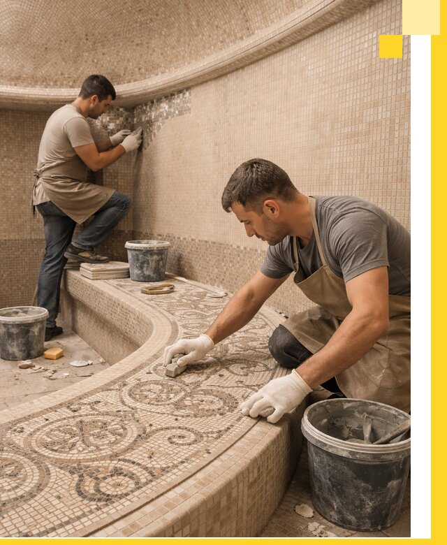 Плитка для хамама в Краснотурьинске, укладка, подбор и поставка